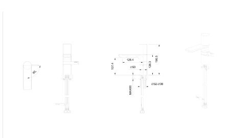 смеситель bravat black f1440577bw-rbg-eng для раковины, цвет черный / золото