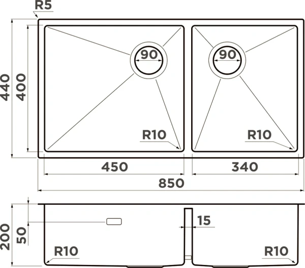 мойка кухонная omoikiri taki 85-2-lb-u/if-lg светлое золото