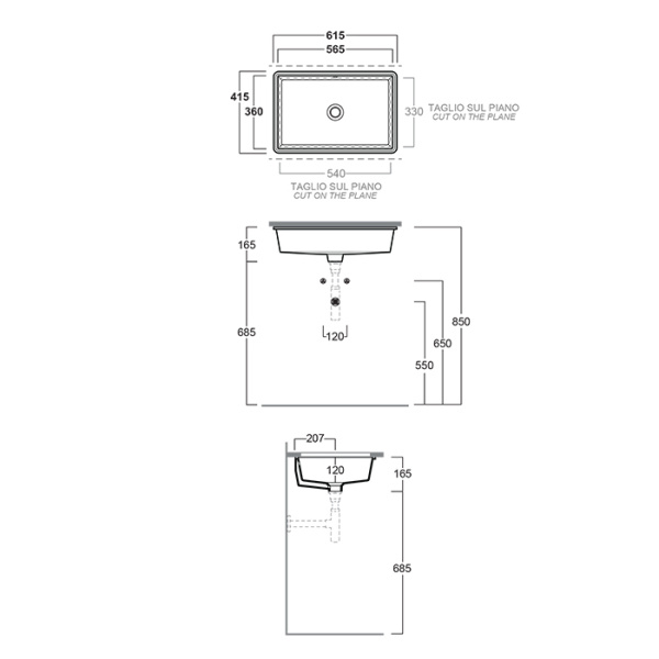 раковина накладная 55 см simas top e lavabi d arredo s60 bi, цвет: белый