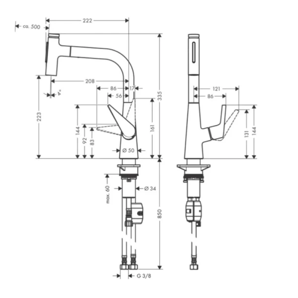 смеситель для кухни hansgrohe talis select m51 72824800