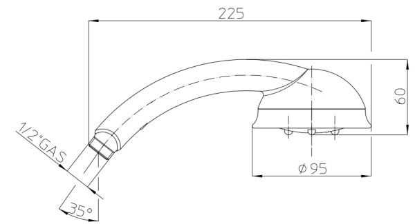 душевая лейка bossini ambra b00078.021, золото