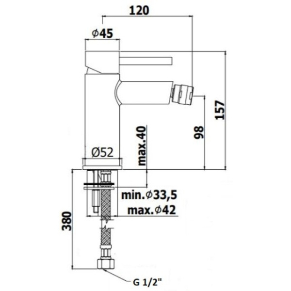 смеситель для биде без донного клапана paffoni stick sk131hcr