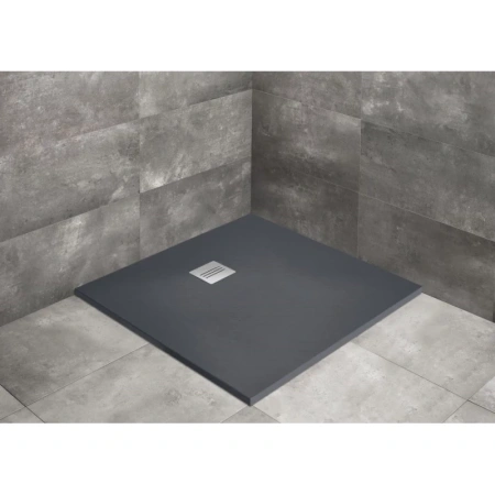 душевой поддон из литьевого мрамора 80x80 см radaway kyntos c anthracite hkc8080-64