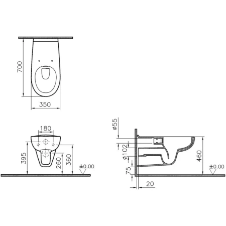 унитаз подвесной vitra conforma 5810b003-6234 с сиденьем микролифт