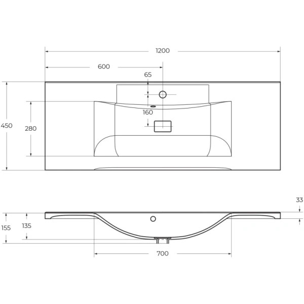 раковина полувстраиваемая belbagno 120 bb1200/450-lv-mr-pr белая