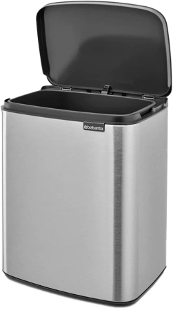 мусорное ведро brabantia bo 230486 12 л, матовая сталь