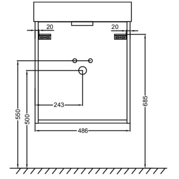 тумба белый глянец 48,6 см jacob delafon tolbiac eb1378-j5
