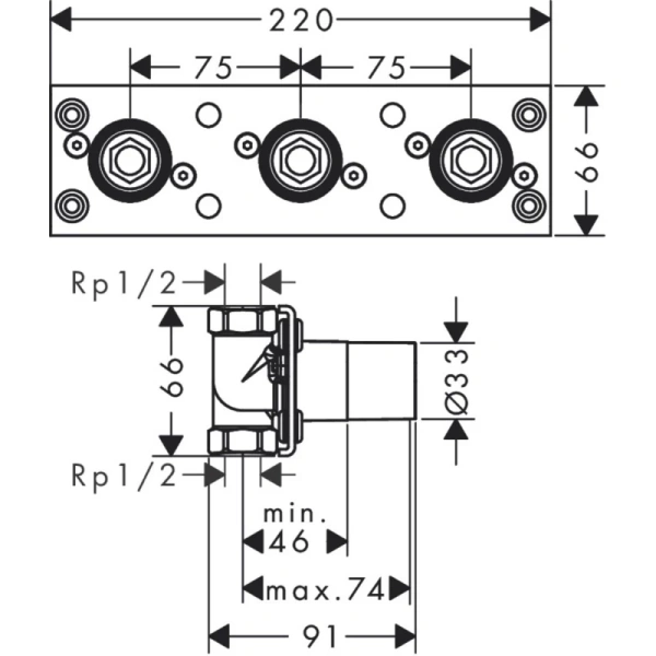 скрытая часть 1/2" axor 45442180