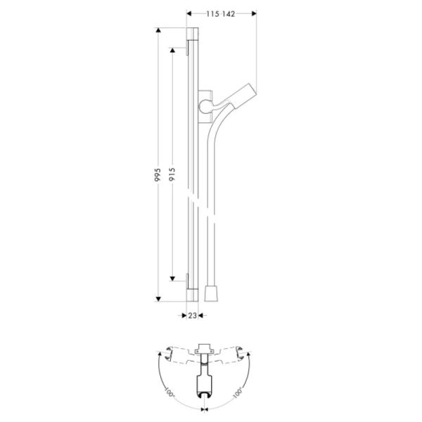 душевая штанга hansgrohe puravida 27844000