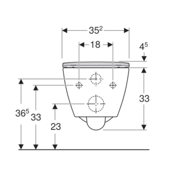 унитаз подвесной geberit smyle square 500.685.01.1 безободковый, с крышкой сидением, цвет белый