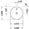 раковина в ванную накладная duravit cape cod 48 см, 22328480000