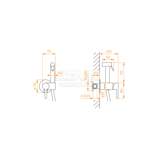 гигиенический душ со смесителем rgw shower panels sp-206b 511408206-04 черный матовый