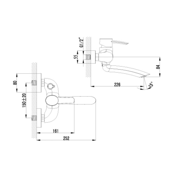 смеситель для ванны с душем lemark atlantiss lm3214c