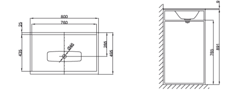 каркас для раковины bette lux shape q011-815 черный