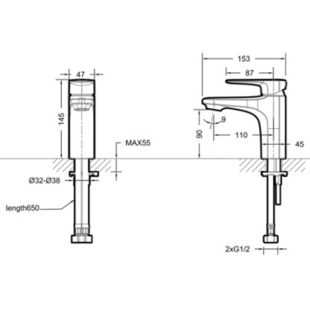 смеситель для раковины bravat source f1173218cp-eng