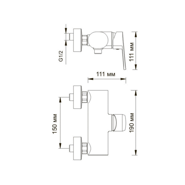 смеситель для душа, wasserkraft donau 5302