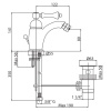 смеситель для биде с донным клапаном bianco lucido/cromo, ручка bianco lucido/cromo cezares margot margot-bsm1-blc