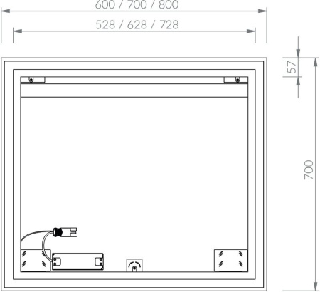 Зеркало 60х70 см Ravak Oblong I X000001562