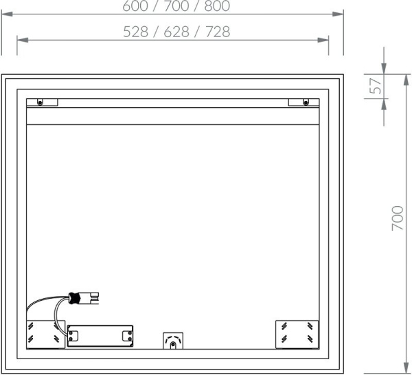 зеркало 80х70 см ravak oblong i x000001564