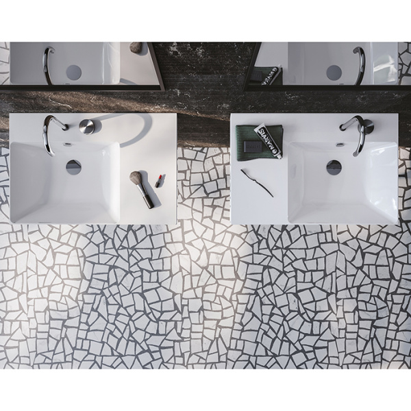 раковина catalano zero 75x50 см чаша слева, с 1 отв., белый глянцевый