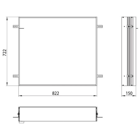 Встраиваемая рама для зеркального шкафа Emco Asis prime 80 9497 000 11 Серая