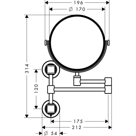 косметическое зеркало x 1,7 axor montreux 42090990