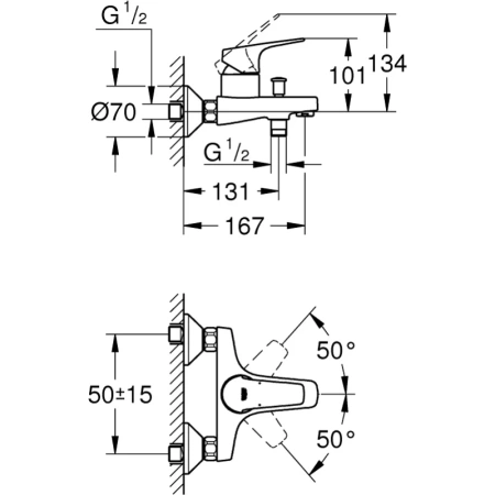 смеситель для ванны grohe bauflow 23756000