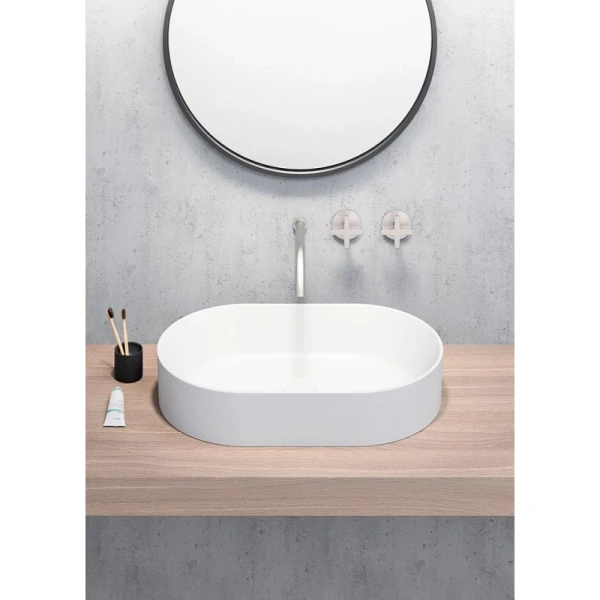 раковина gsi kube x 945811 накладная, 60x37 см, bianco lucido (белый глянец)