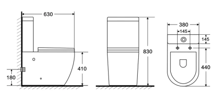 унитаз компакт azario corsa az-2062s напольный, безободковый, с бачком и сиденьем микролифт, 63х38х83 см, белый