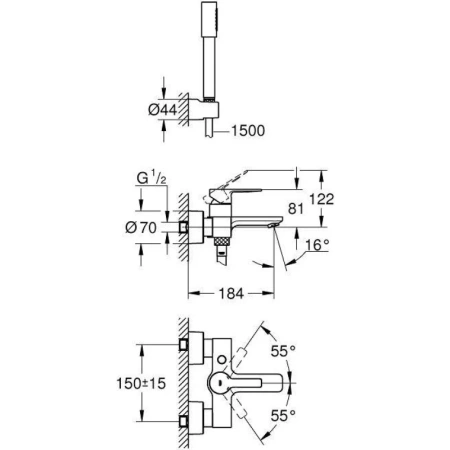 смеситель для ванны grohe lineare 33850001