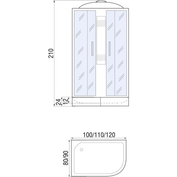 душевая кабина river nara 120х90 мт l 10000003641 с поддоном