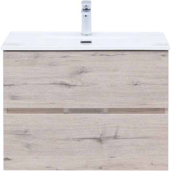 тумба под раковину aquanet алвита new 70 2 ящика, дуб веллингтон белый, 00303910