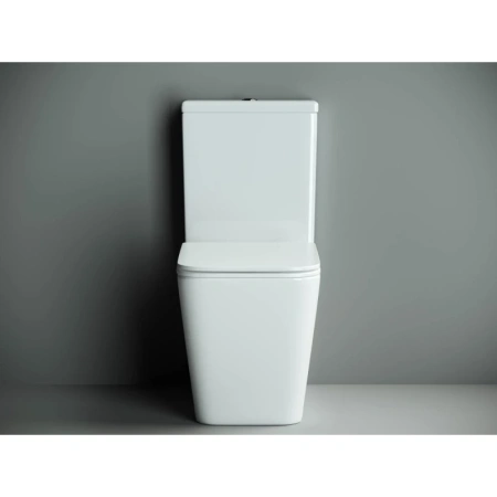 чаша напольного унитаза ceramicanova cubic cn1803-b безободковый, с сиденьем микролифт, белая