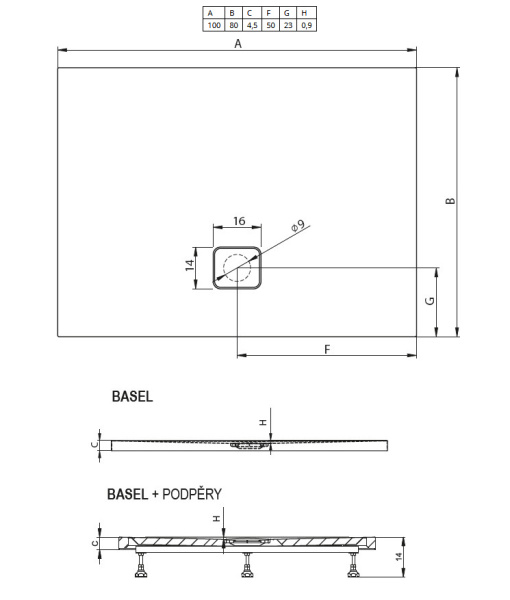 акриловый поддон для душа riho basel 404 100 x 80 см dc141600000000s(d005005065) черный глянцевый