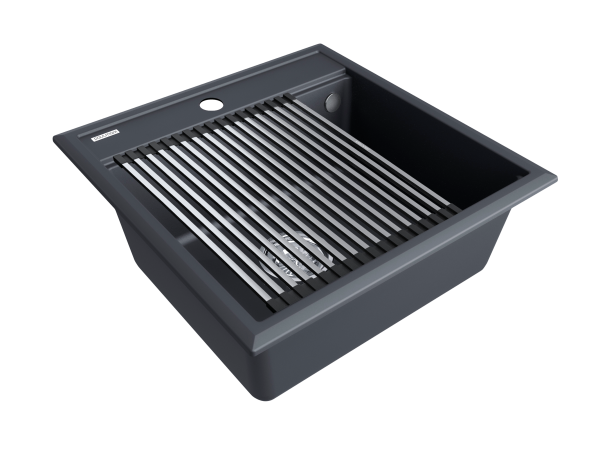 мойка stepia 50, it-granit + ролл-мат step брашированная нерж. сталь, pm115051-an+r375-bs