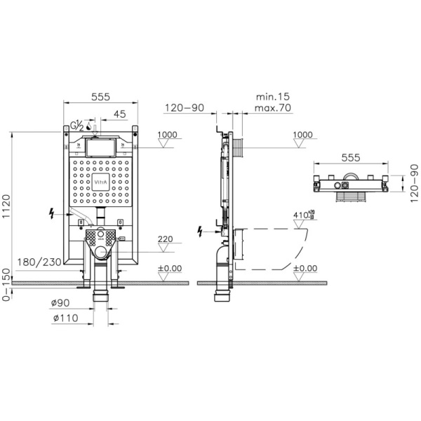 система инсталляции для унитазов vitra v8 768-5800-01