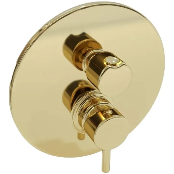 смеситель paffoni light lig018hg для ванны и душа, встраиваемый, с внутренней частью, 2 потребителя, золотой