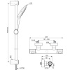 смеситель для душа ideal standard ceratherm т100 a7235aa + гарнитур