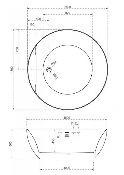акриловая ванна abber ab9280 150х150x58 см, отдельностоящая, цвет белый