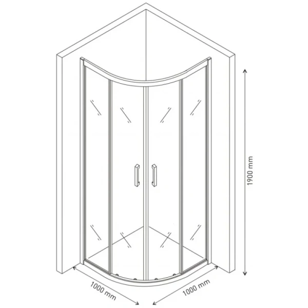душевой уголок berges solo r 061120 100x100 см, профиль хром, стекло прозрачное