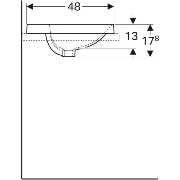 раковина встраиваемая 60 см geberit variform 500.726.01.2