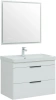 тумба под раковину aquanet ирис new 00310146 2 ящика, 81.5x47.5 см, белый глянец