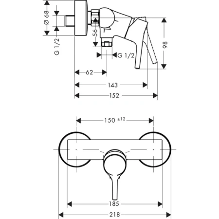 смеситель для душа hansgrohe talis s 72600000