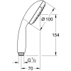 ручной душ 100 мм grohe new tempesta 26161001
