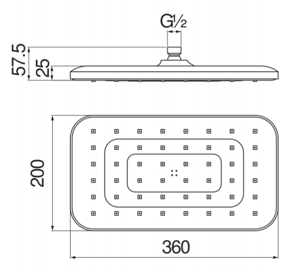 верхний душ nobili ad139/128cr chrome 36x20 см цвет хром