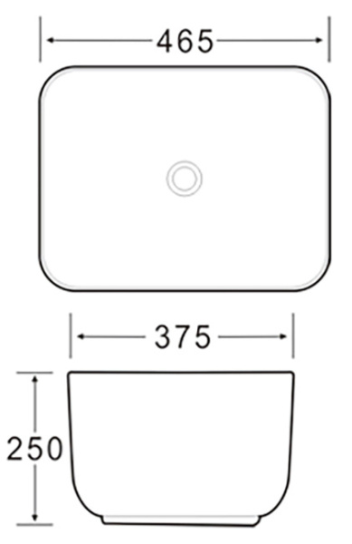 раковина santiline sl-1112 накладная, 46.5x37.5 см, цвет белый