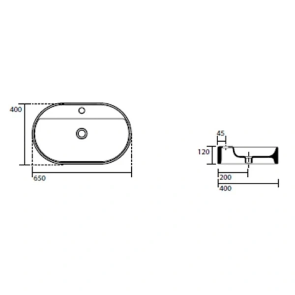 раковина kerasan ciotola 65 028559*1 grigio matt