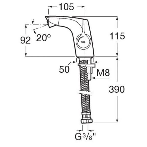 смеситель для биде без донного клапана roca insignia 5a6a3acn0