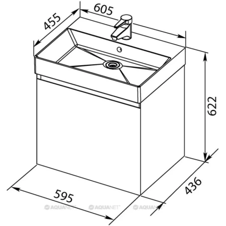 раковина полувстраиваемая aquanet sanovit slim synergy 60 00198206