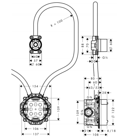 скрытая часть axor myedition 16180180